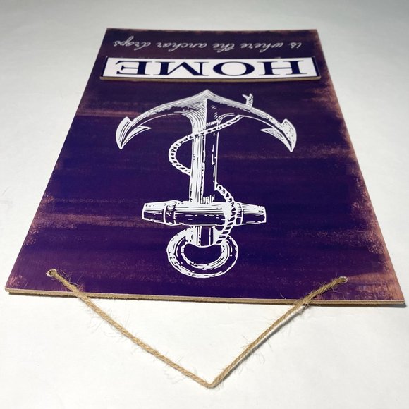 Wall Decor Wooden Sign HOME IS WHERE THE ANCHOR DROPS 13*9" - Picture 6 of 10